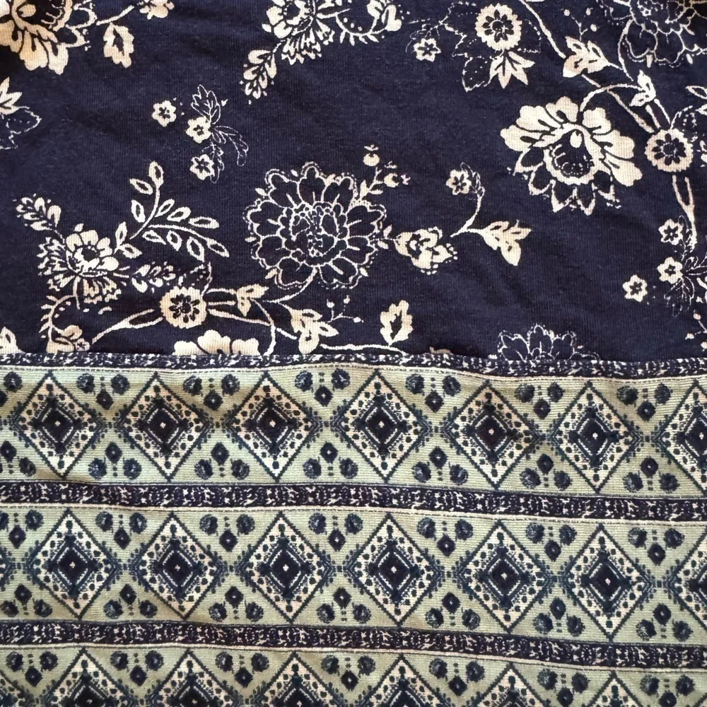Anthropologie Skies Are Blue Floral Knit Summer Dress V Neck Back Opening Large
